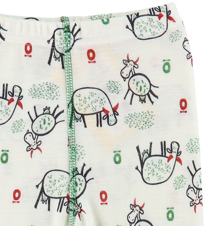 Katvig Leggings - Wool - Off White w. Cows