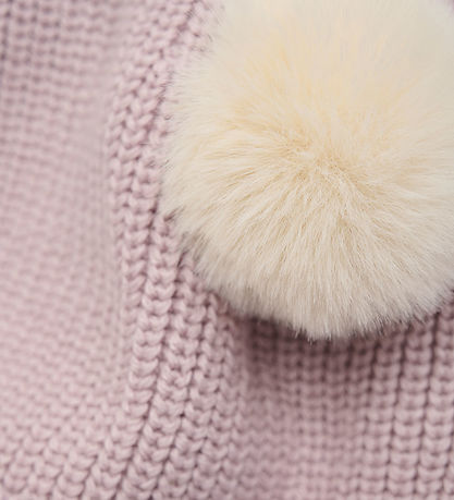 Huttelihut Beanie - Knitted - Cloud Gray w. Pom-Pom