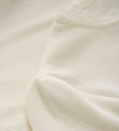 Huttelihut Stuttermabolur - Rib - Antique White