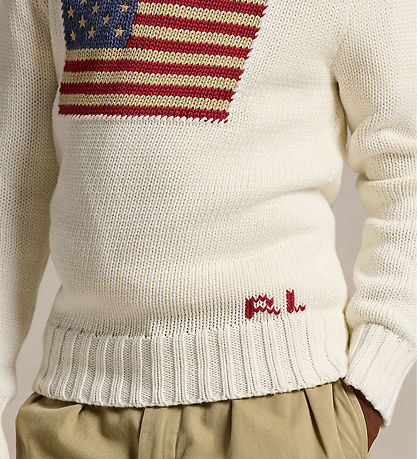 Polo Ralph Lauren Blússa - Prjónað - Hvítur M. Fáni