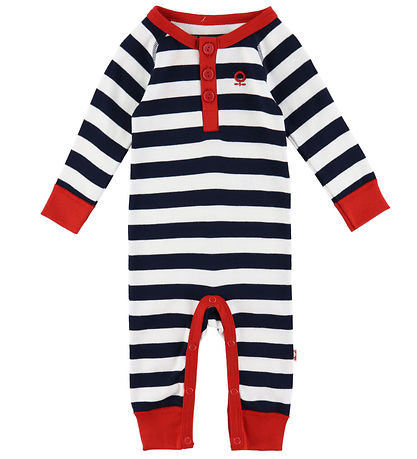 Katvig Strampler - Navy/Weiß-gestreift