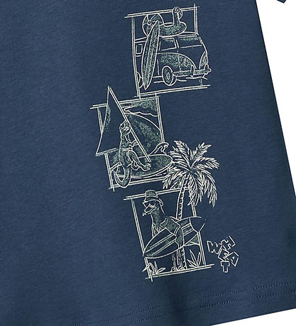 Wheat T-Shirt - Beine - Blue Waves m. Print