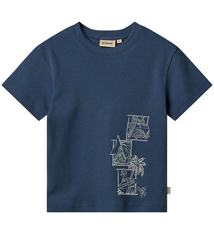 Wheat T-Shirt - Beine - Blue Waves m. Print