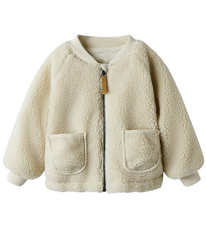 Lil' Atelier Fleece Jacket - NmnLajo - Turtledove/Rainbow