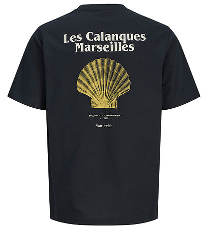 Jack & Jones Stuttermabolur - JorParos - Black/Yellow CLAM