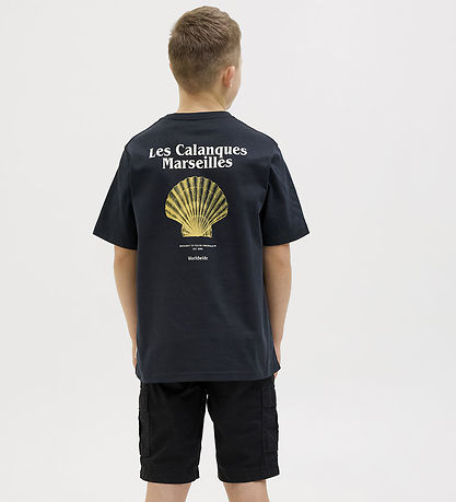 Jack & Jones Stuttermabolur - JorParos - Black/Yellow CLAM