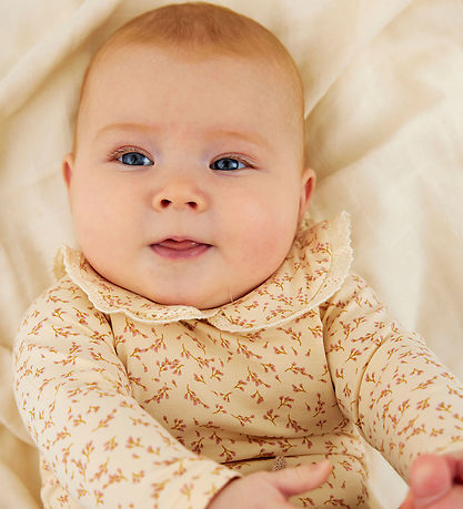 The New Siblings Bodysuit l/s - TnsbNora - White Swan/Beige w. B