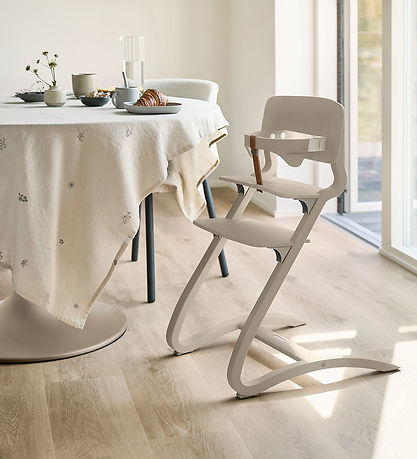 Leander Classic+ Highchair Safety Bar - Cappuccino w. Leather st