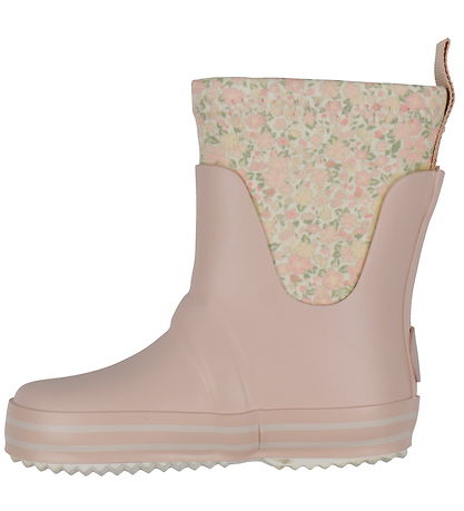 Wheat Rubber Boots - Mist - Ivory Flower Meadow