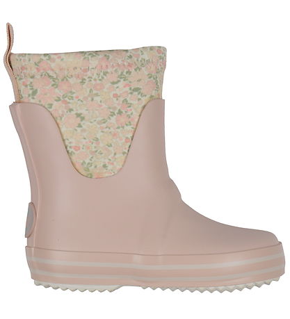 Wheat Rubber Boots - Mist - Ivory Flower Meadow