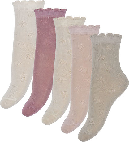 Minymo Socks - 5-Pack - Shell w. Pointelle