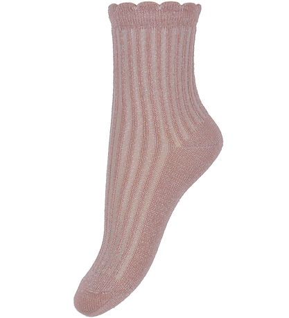 Minymo Socken - 2er-Pack - Ash Rose m. Glitzer