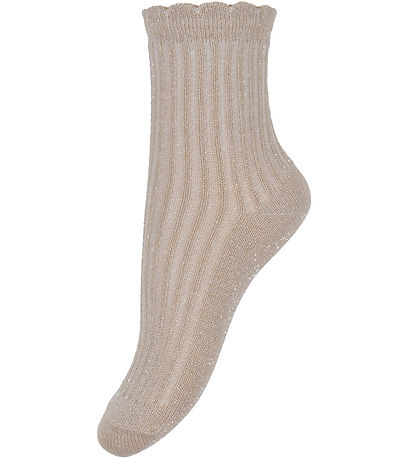 Minymo Socken - 2er-Pack - Dunkelbraun Orchid m. Glitzer