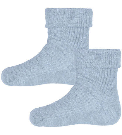 Minymo Socken - 2er-Pack - Rib - Winter Sky