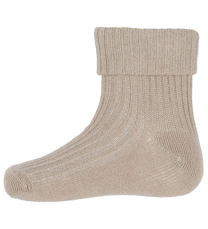 Minymo Socken - 2er-Pack - Rib - Light Taupe