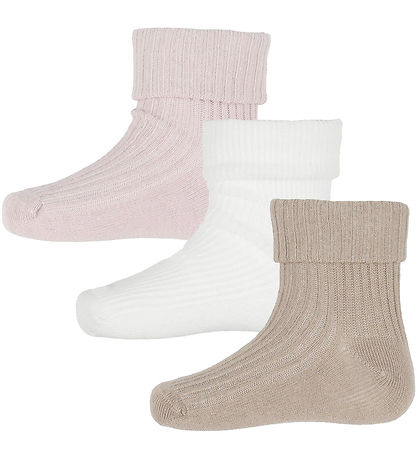 Minymo Socks - 3-Pack - Rib - Shell
