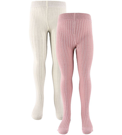 Minymo Strumpfhosen - 2er-Pack - Rib - Ash Rose
