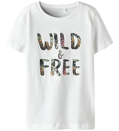 Name It Stuttermabolur - Noos - NkfVanaya - Bright White/Wild & 