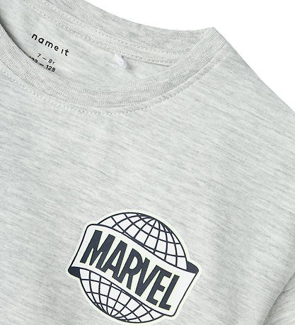 Name It Stuttermabolirnir - Marvel - NkmMajor - Light Grey Melan