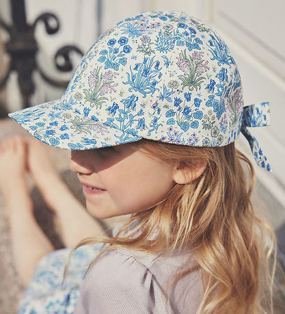Huttelihut Cap - Soft Chambray w. Flowers