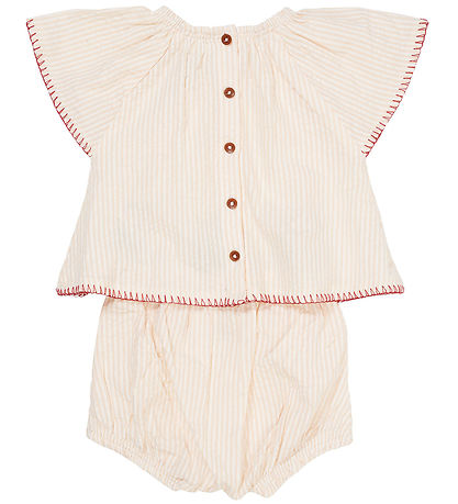 Copenhagen Colors Shortsset - Dusty Rose W. Cream Stripe W. Berr