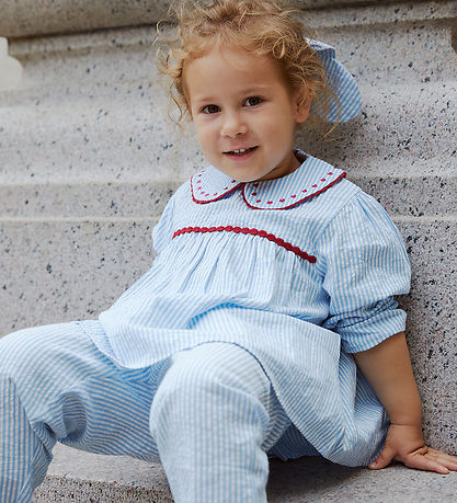 Copenhagen Colors Tunic - Sky Blue W. Cream Stripe W. Berry