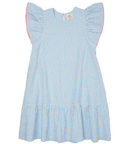 Copenhagen Colors Kjóll - Sky Blue V. Cream Stripe V. Bleikt