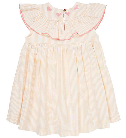 Copenhagen Colors Kjóll - Dusty Rose W. Rjómi Stripe W. Bleikt
