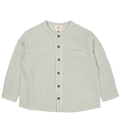 Copenhagen Colors Skyrta - Green V. Cream Stripe