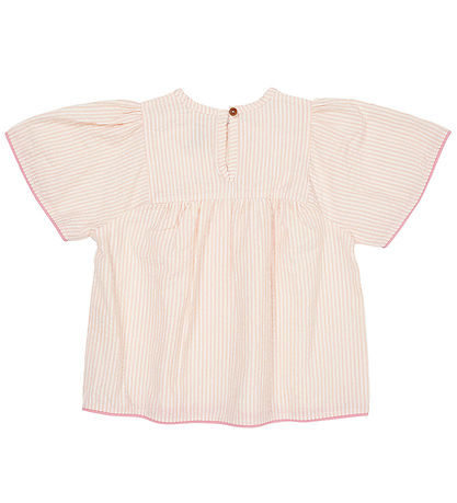 Copenhagen Colors Stuttermabolur - Dusty Rose V. Cream Stripe V.