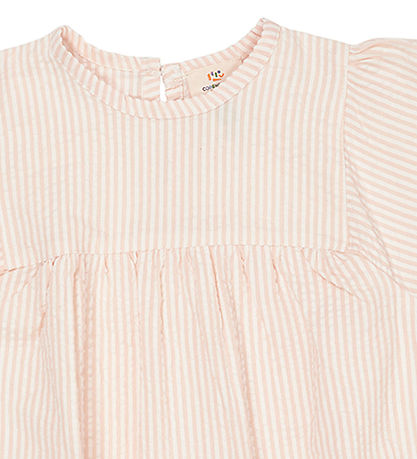 Copenhagen Colors Stuttermabolur - Dusty Rose V. Cream Stripe V.