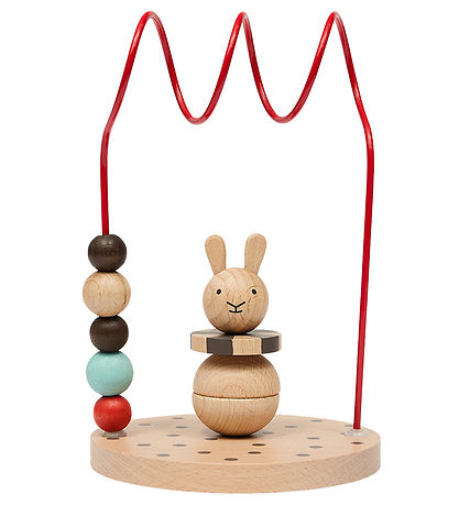 OYOY Rechenbrett - Zirkus Rabbit - Holz - Nature/Cherry Red