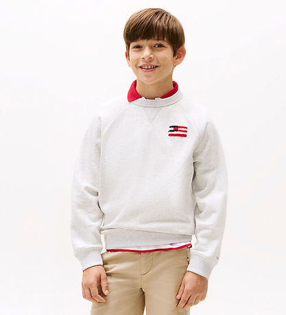 Sweat-shirt Tommy Hilfiger - Drapeau détendu - Blanc comme neige