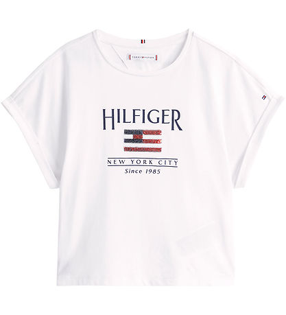 Tommy Hilfiger T-shirt - Sequins Flag - White