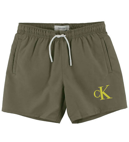 Calvin Klein Swim Shorts - Dusky Green w. Logo