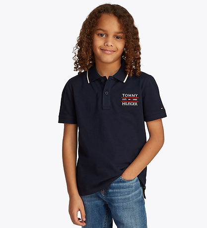 Tommy Hilfiger Polo - Fáni Hilfiger - Dark Nótt Dökkblátt