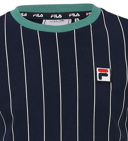 Fila Stuttermabolur - Leba - Black Iris/Bright White Striped