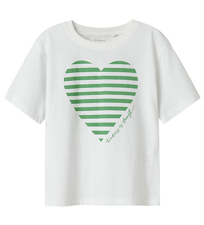 Name It T-shirt - NkffEsko - Bright White w. Heart