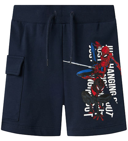 Name It Íþrótta stuttbuxur - NmmMo Spider - Dökkblátt Blazer