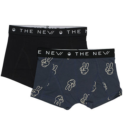 The New Boxershorts - 2er-Pack - Black Beauty/Navy m. Print