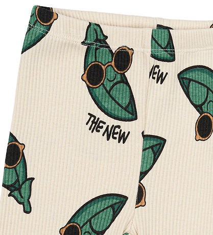 The New Siblings Leggings - Rib - TnstNevi - White Swan/Green w.