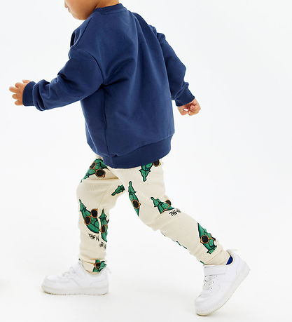 The New Siblings Leggings - Rib - TnstNevi - White Swan/Green w.