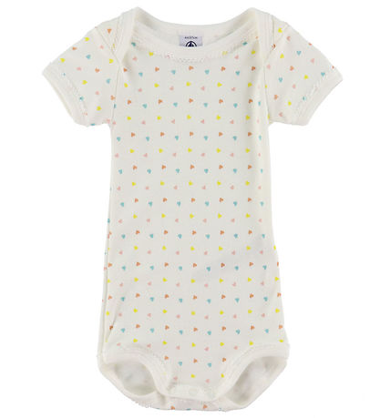 Petit Bateau Samfella c/o - 3 Pakki - Bleikt/Hvítt M. Hjörtu