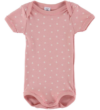 Petit Bateau Samfella c/o - 3 Pakki - Bleikt/Hvítt M. Hjörtu