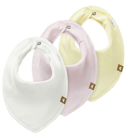 Name It Drool bib - Rib - 3-Pack - NbfYvettefantasy - Light Lil