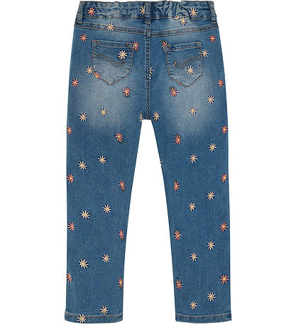 Minymo Jeans w. Embroidery - Blue Fog