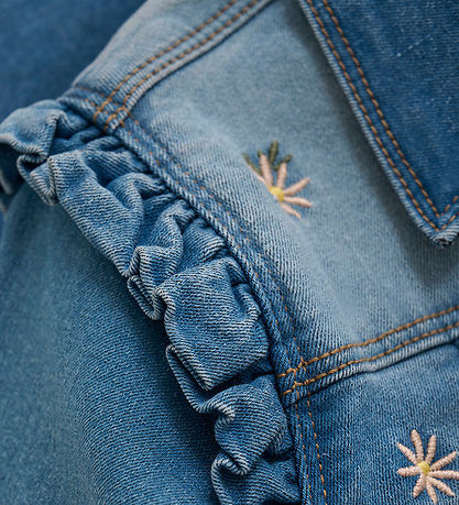 Minymo Jeansjacke m. Stickerei - Blue Nebel
