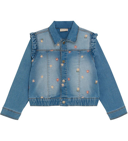 Minymo Jeansjacke m. Stickerei - Blue Nebel