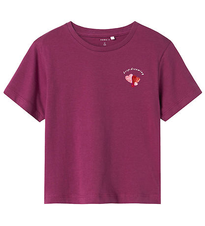 Name It T-shirt - NmfBetria - Boysenberry w. Glitter