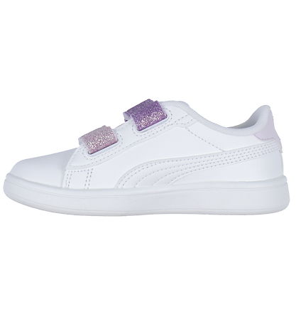 Puma Skor - Smash 3.0 L Glitter Velcro - White/Lavender Varning